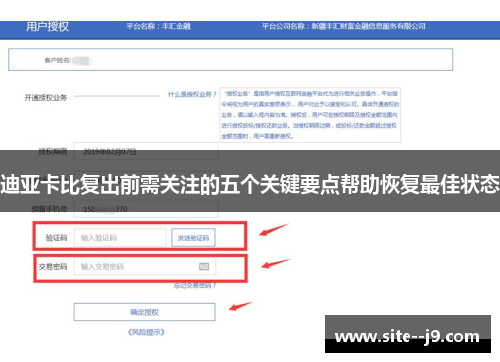 迪亚卡比复出前需关注的五个关键要点帮助恢复最佳状态